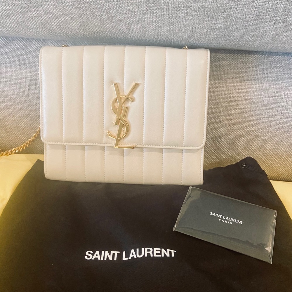 Ysl Vicky Crossbody Vertical Quilted Shoulder Bag Gem